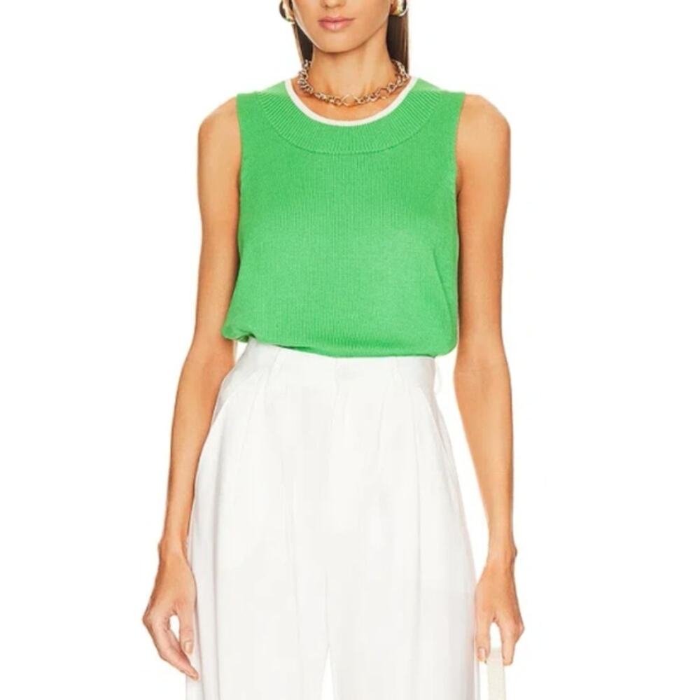 Central Park West 'Addison' Green Ribbed Sweater Size S
